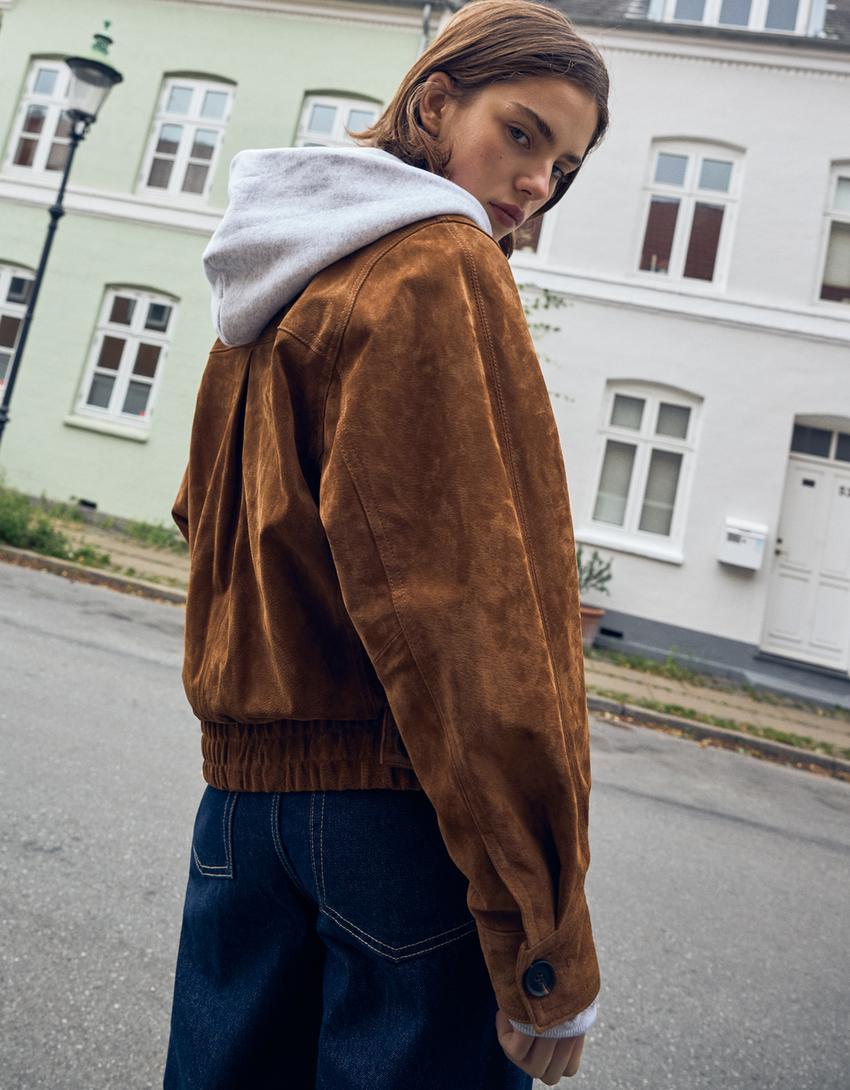 Women's Genuine Leather Jacket [Light Brown]