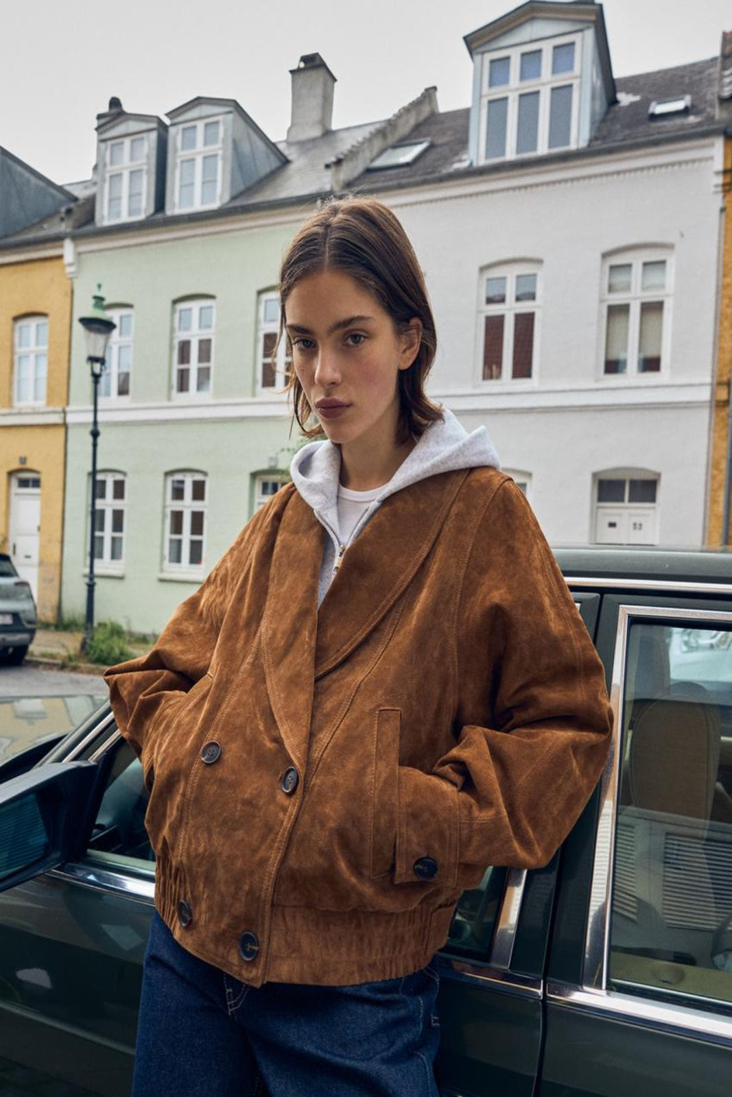 Women's Genuine Leather Jacket [Light Brown]