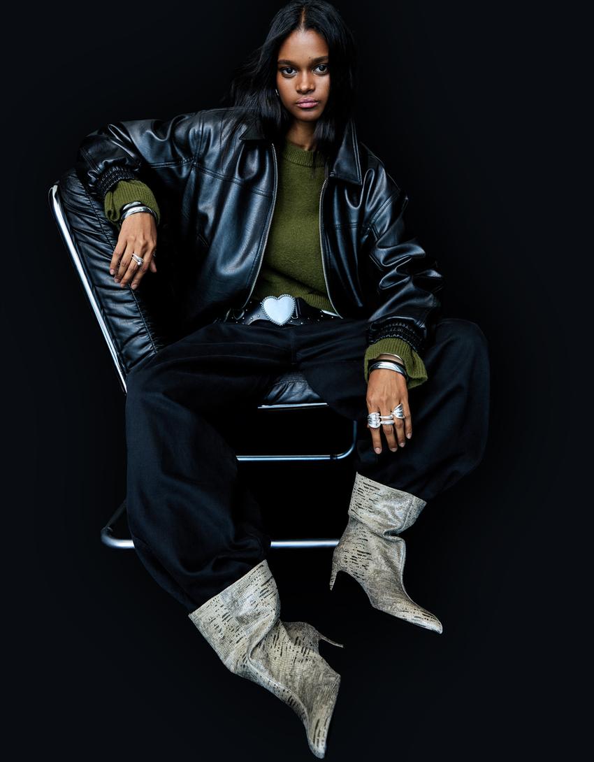 Women's Genuine Leather Jacket With Zip Style [Black]