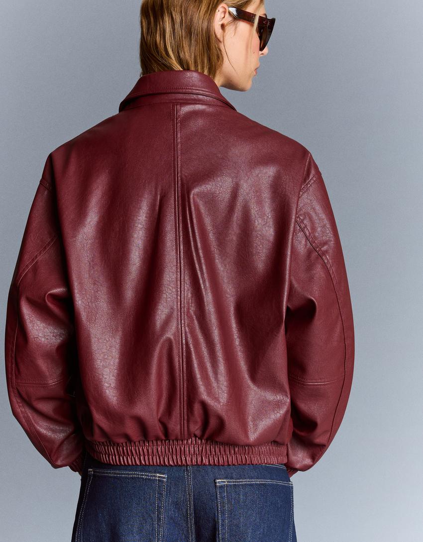 Women's Genuine Leather Jacket With Zip Style [Maroon]