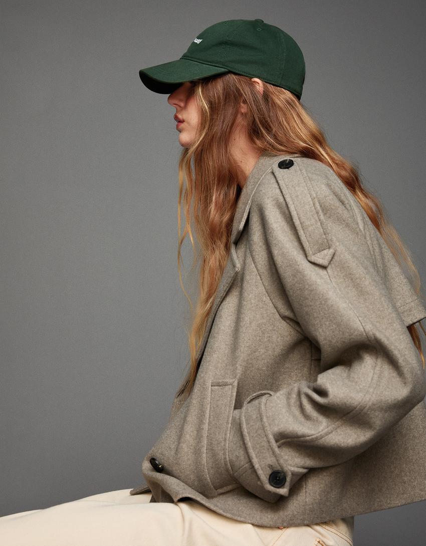 Women's Unique Genuine Leather Short Coat [Beige]