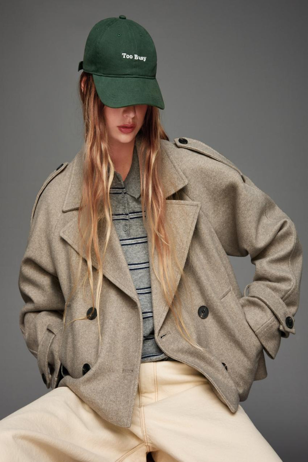 Women's Unique Genuine Leather Short Coat [Beige]