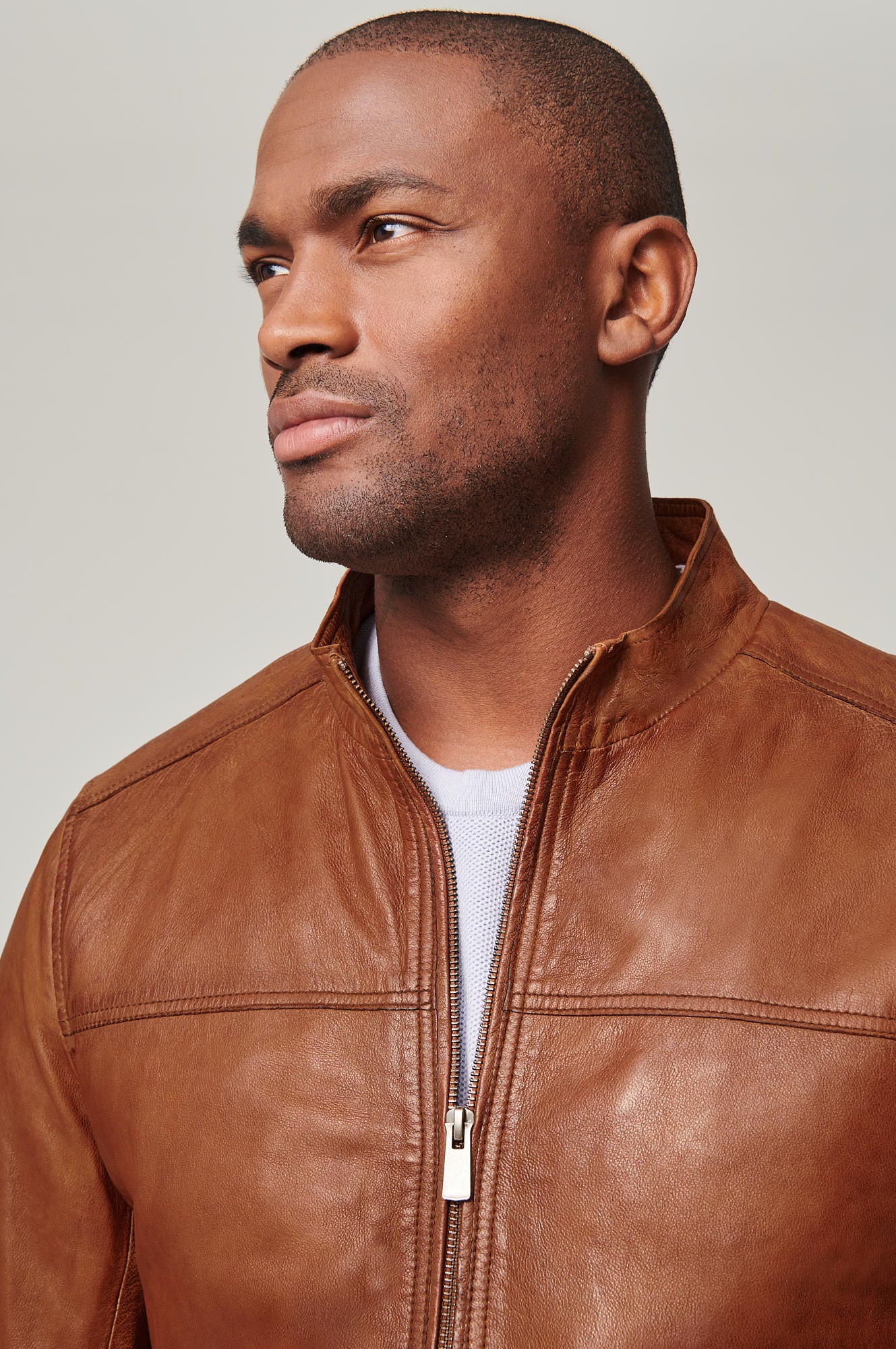 Men's Genuine Leather Unique Jacket [Brown]