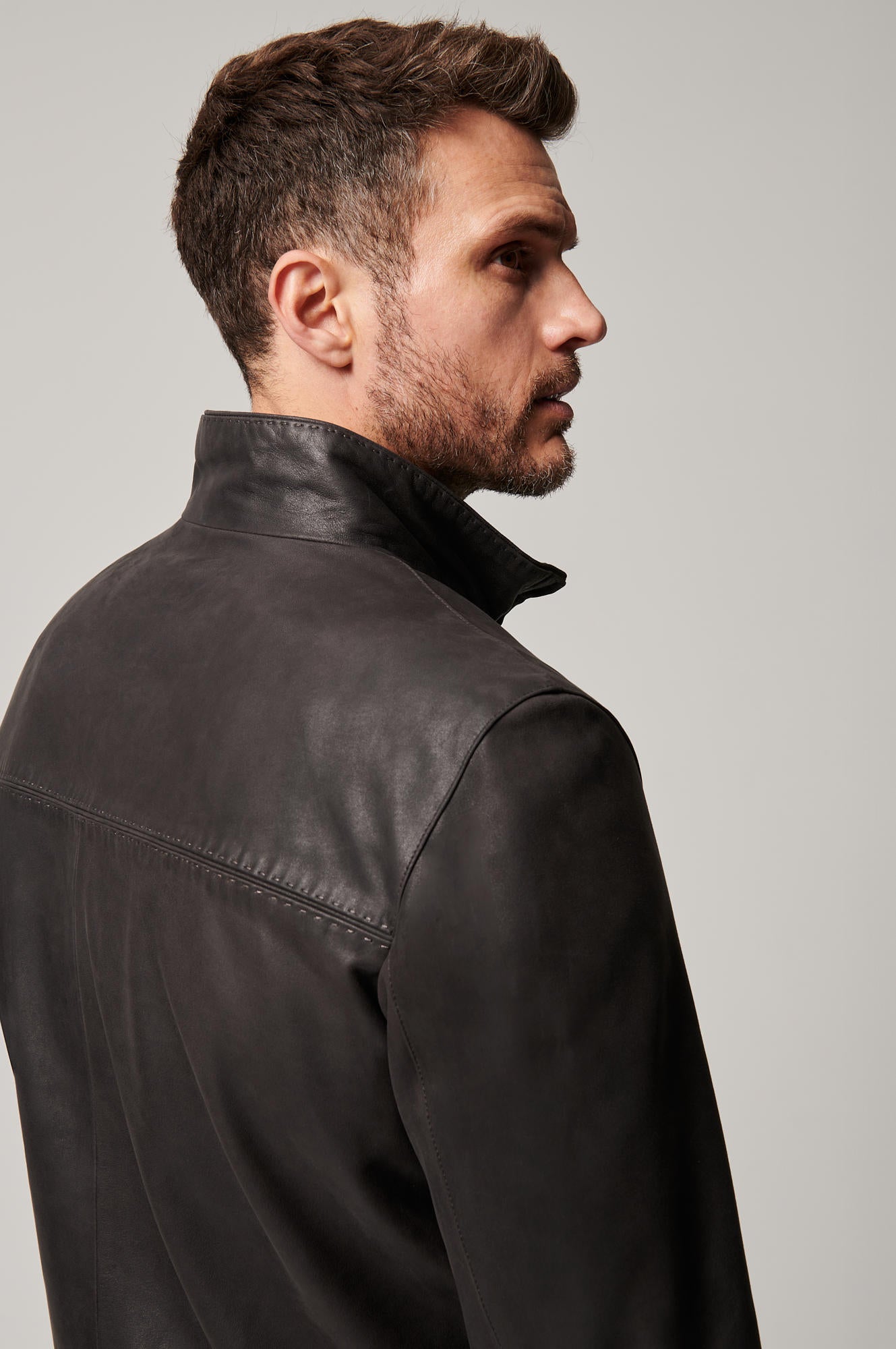 Men's Genuine Leather Unique Jacket [Black]