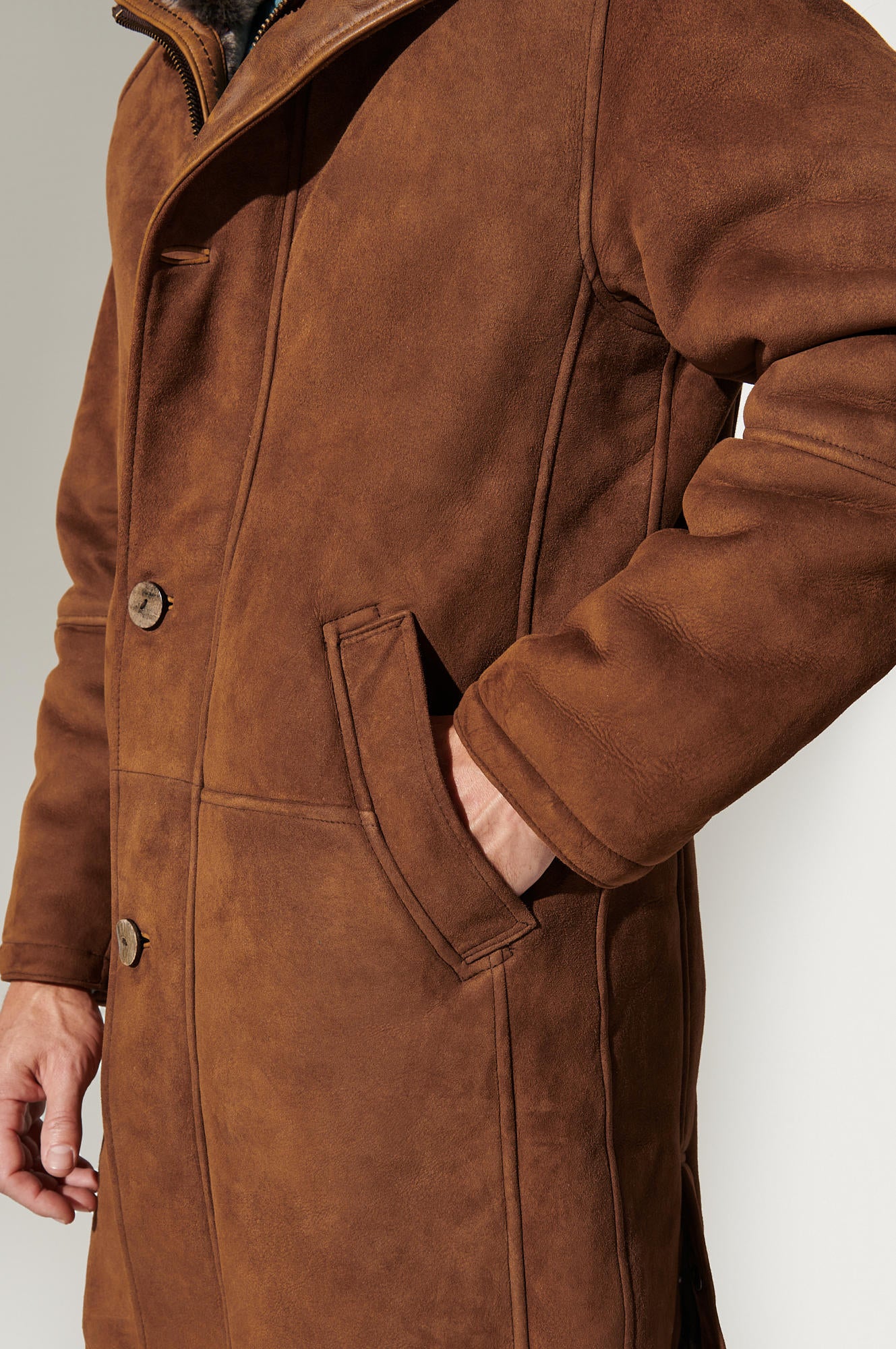 Men's Western Suede Leather Coats [Brown]