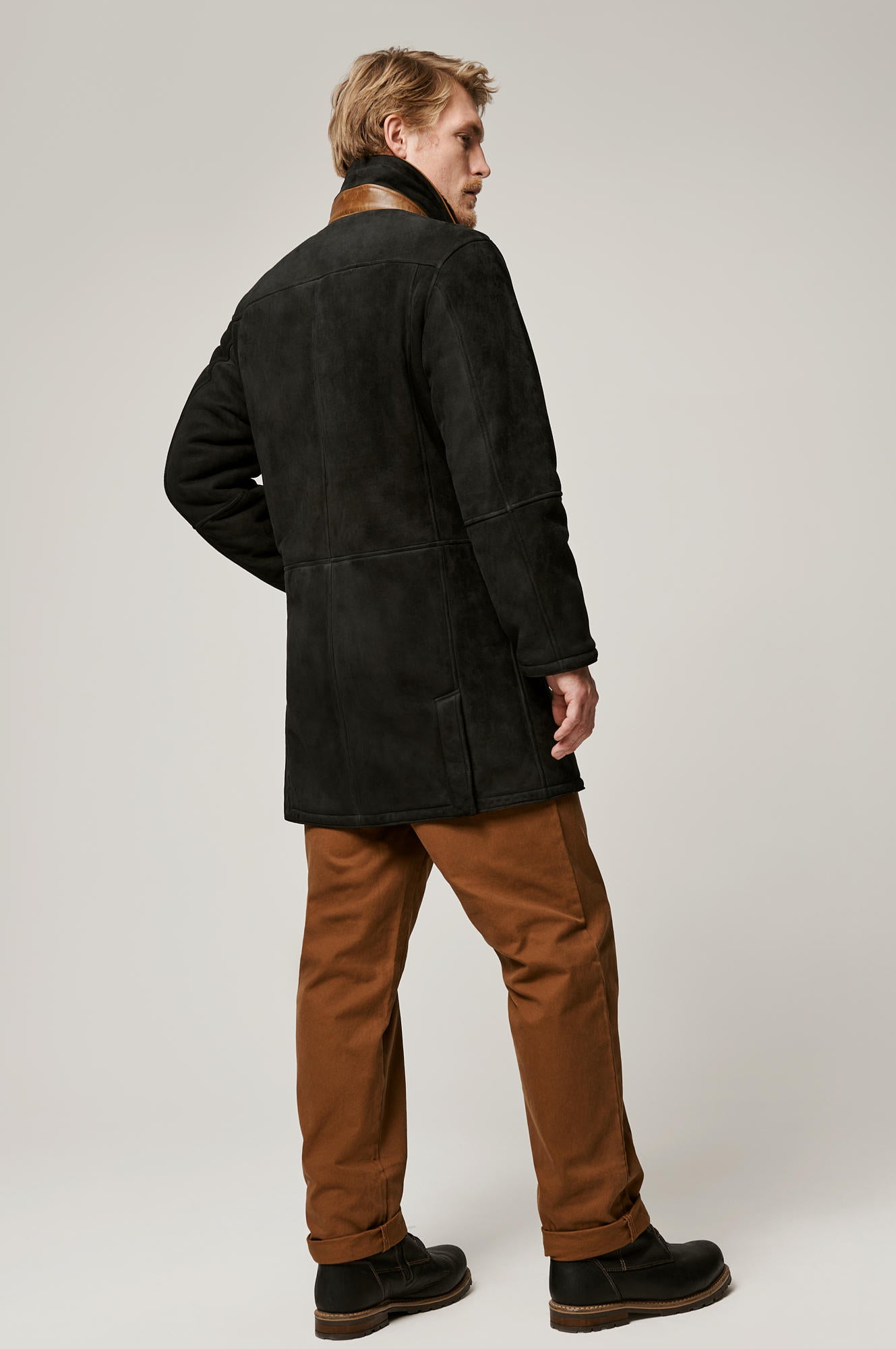 Men's Western Suede Leather Coats [Black]