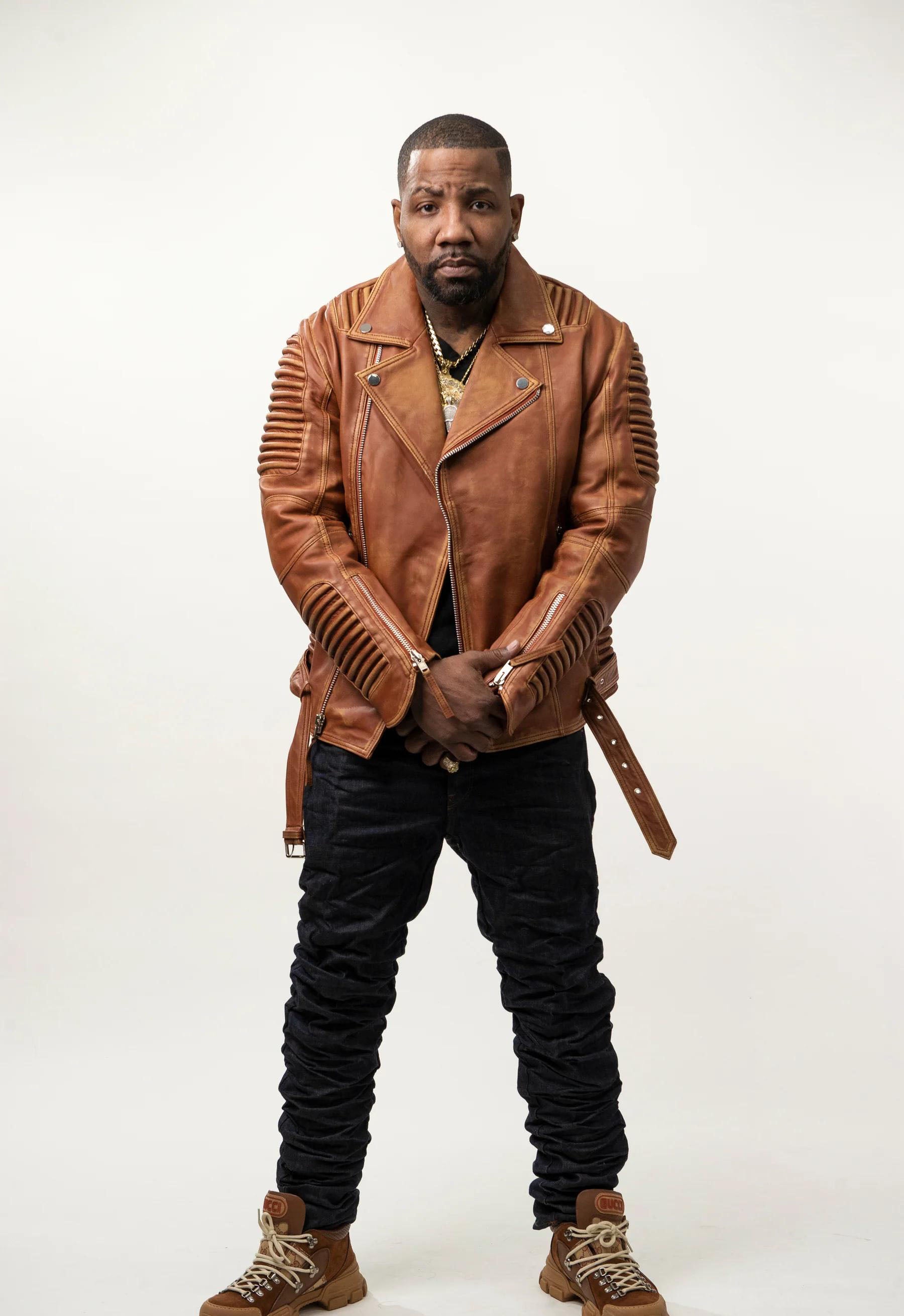 Men's Trey Biker Over-sized Leather Jacket [light brown]