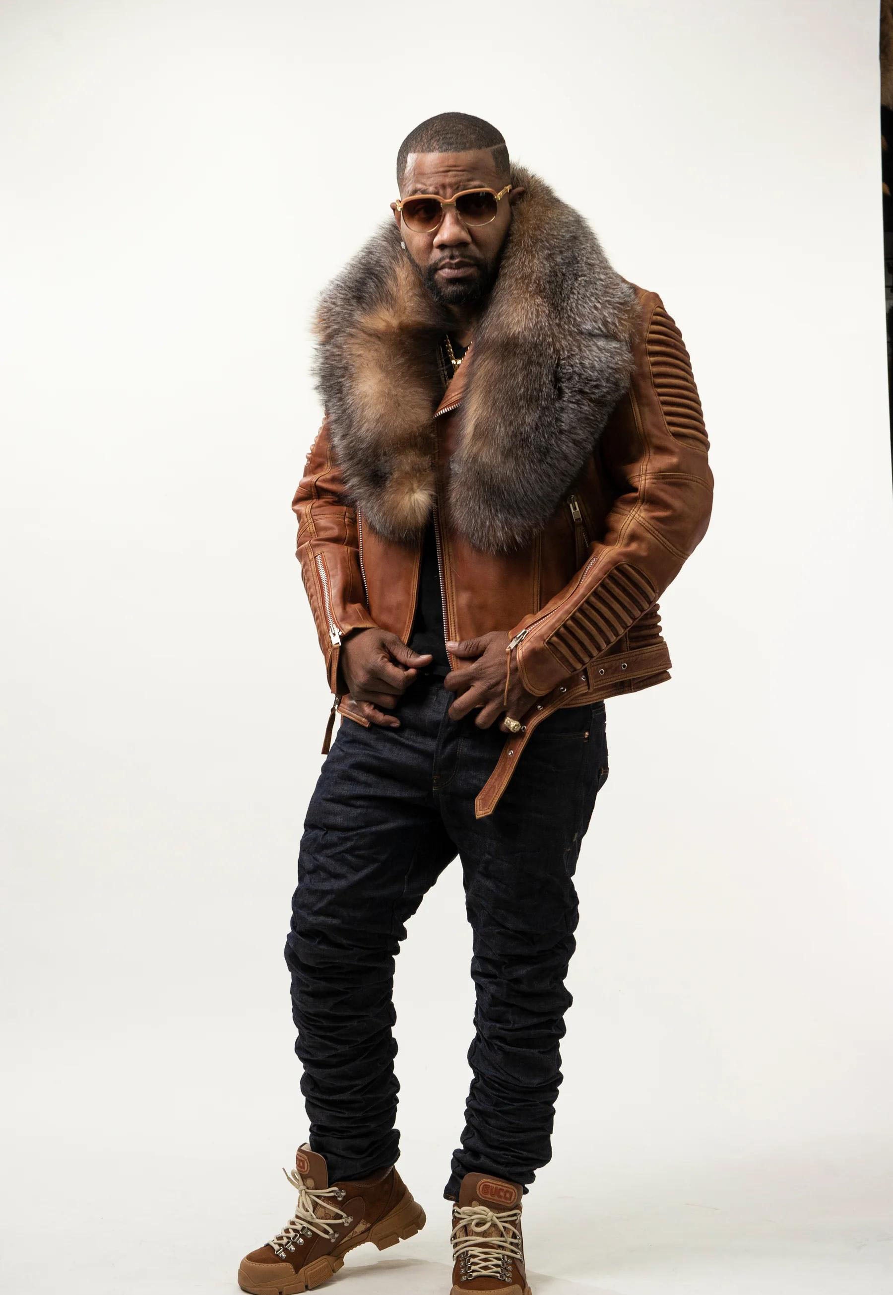 Men's Trey Biker With Fur Collar Leather Jacket [brown]