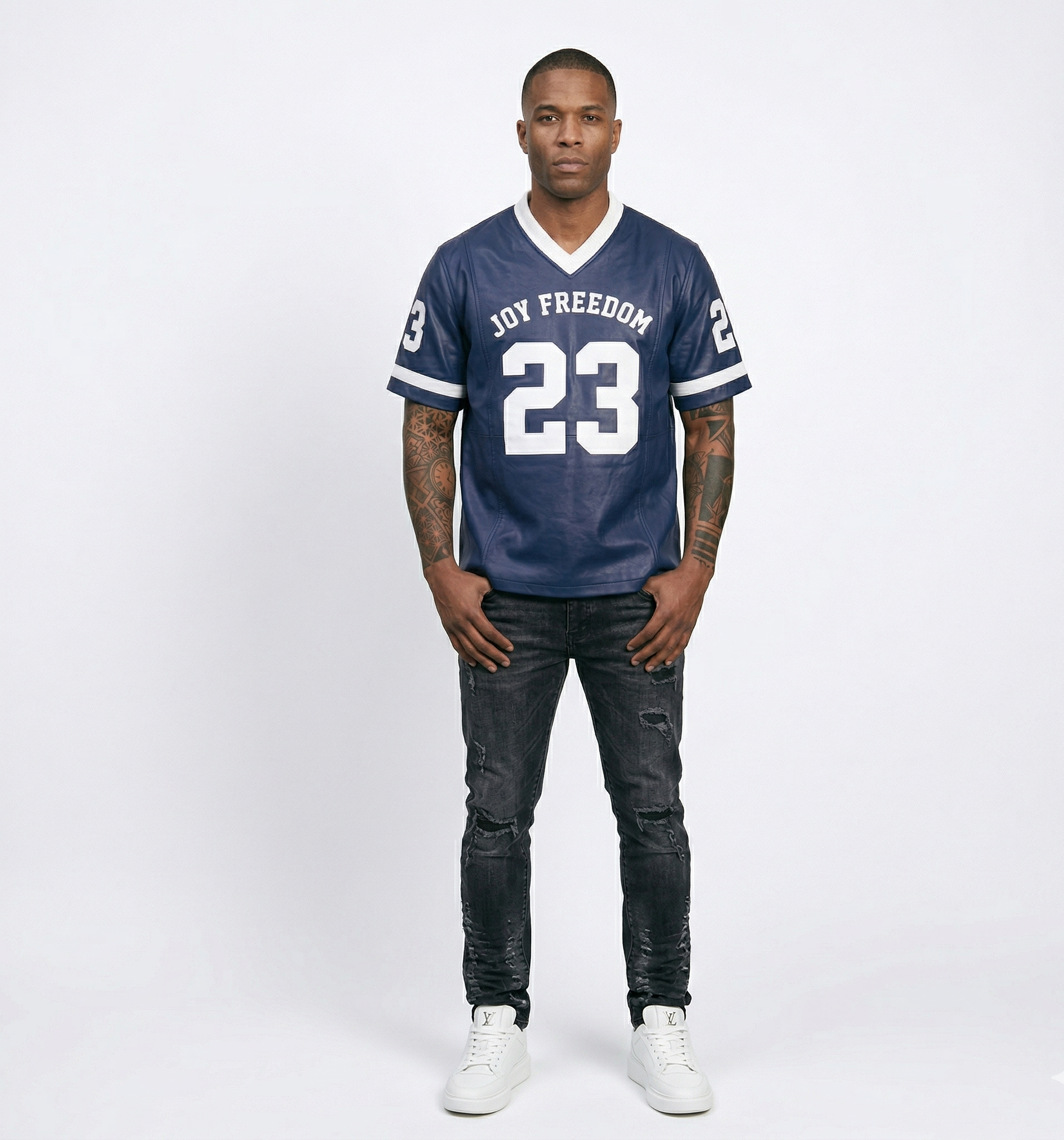 Men’s Blue Sports Jersey Shirt – Casual Urban Streetwear
