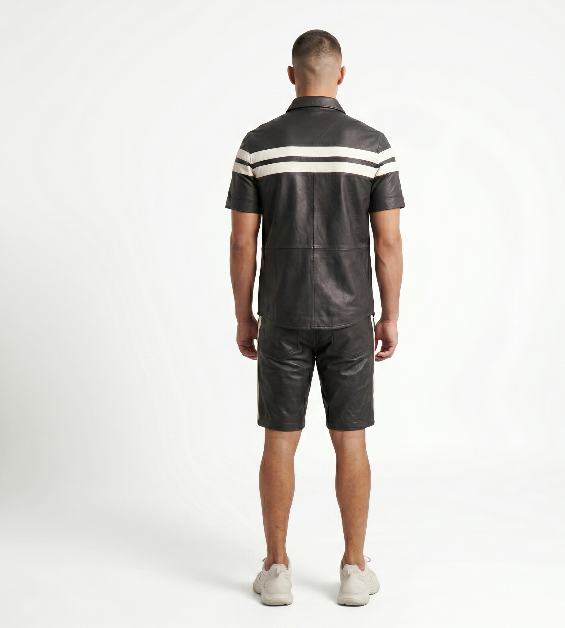 Men’s Black Shirt and Shorts Set – Luxury Streetwear Outfit