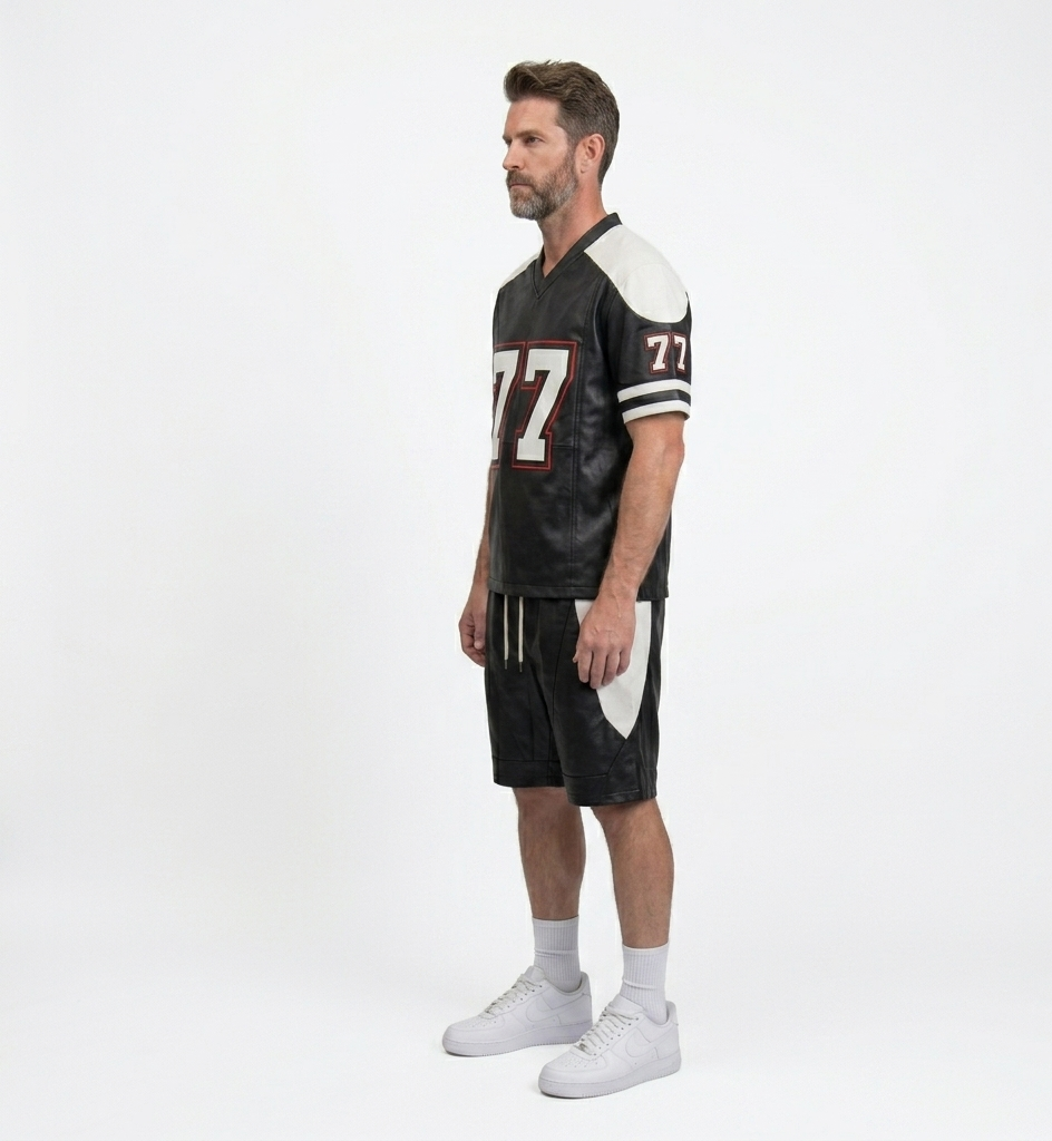 Men’s Black Jersey and Shorts Set – Oversized Streetwear Outfit
