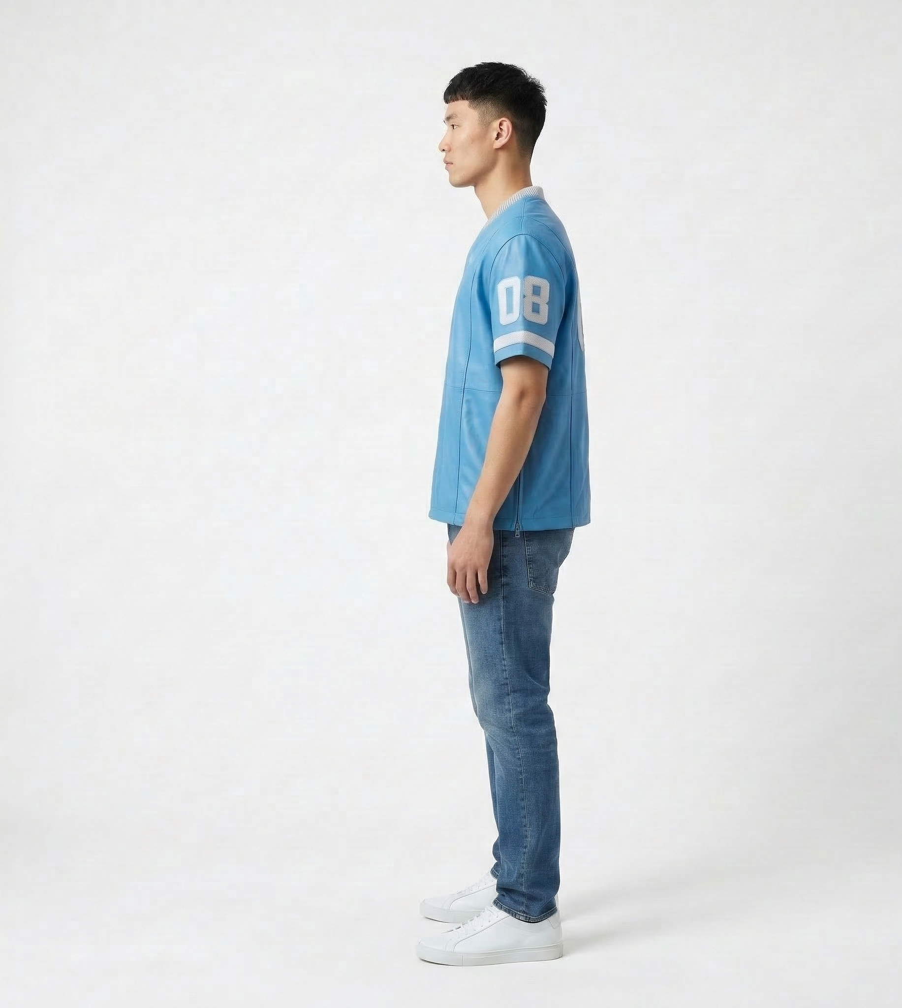 Men’s Blue Sports Jersey Shirt – Casual Streetwear Tee