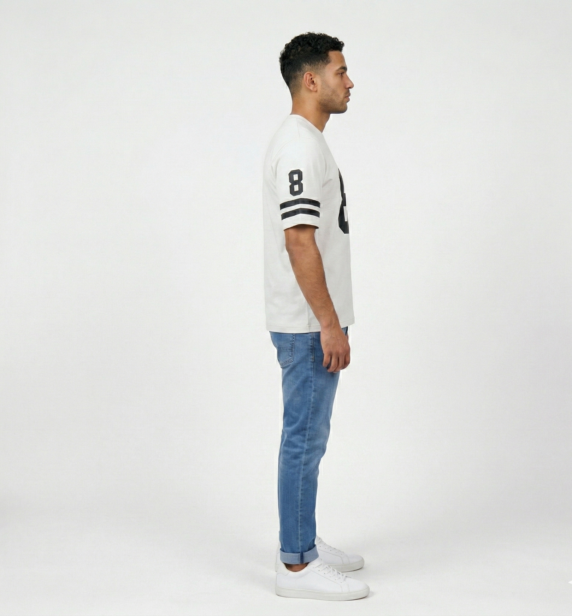 Men's White Sports Jersey Shirt – Casual Streetwear T-Shirt