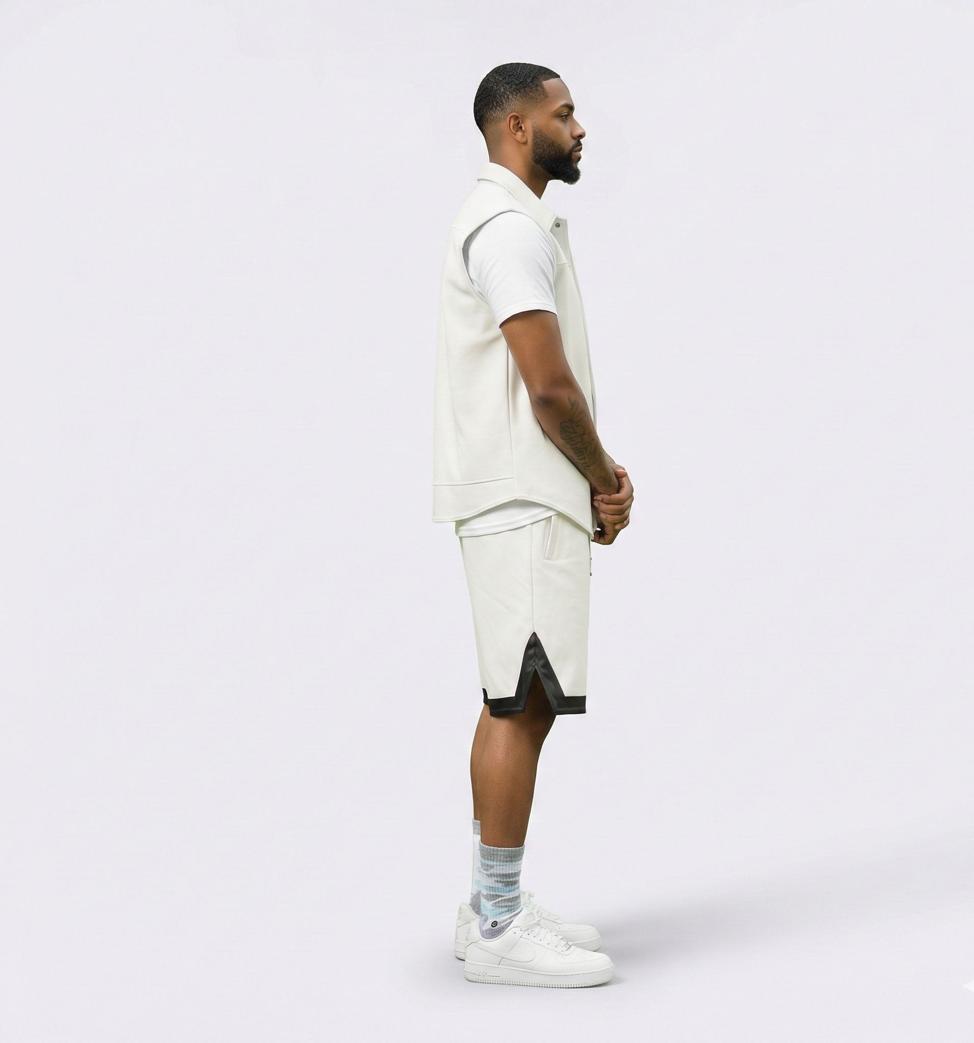 Men’s Cream Leather Shorts – Modern Casual Fit