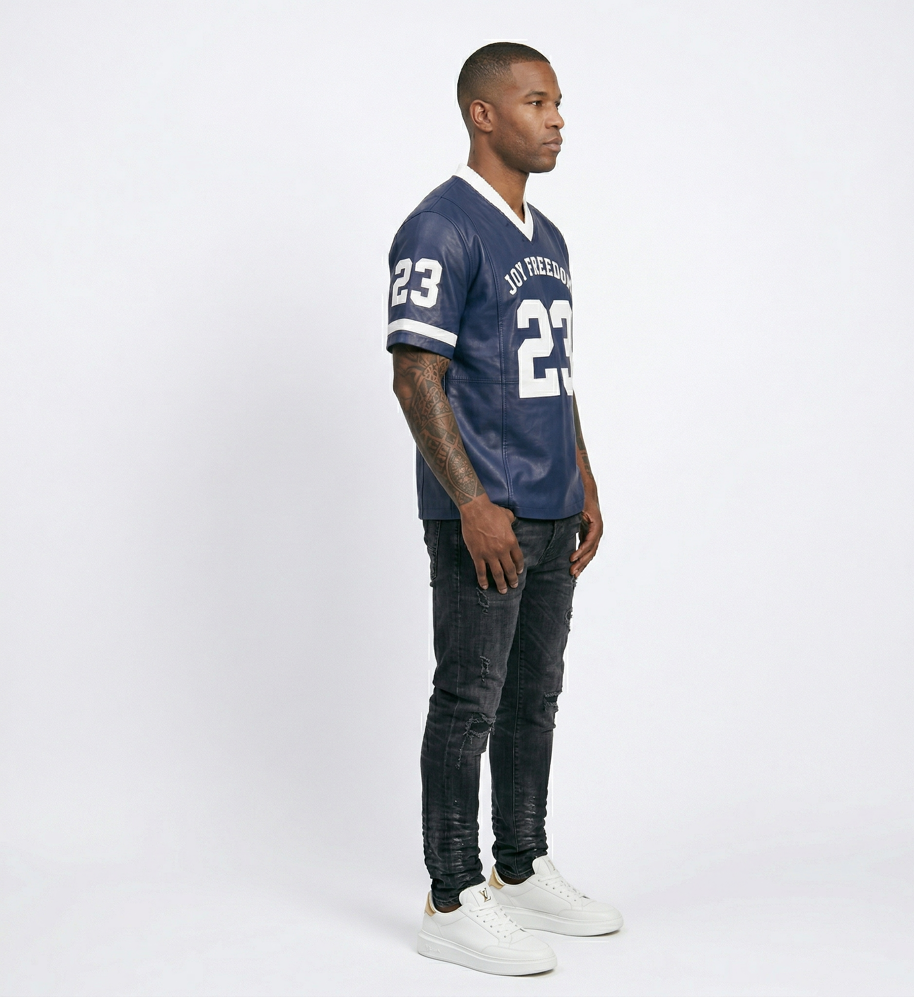 Men’s Blue Sports Jersey Shirt – Casual Urban Streetwear