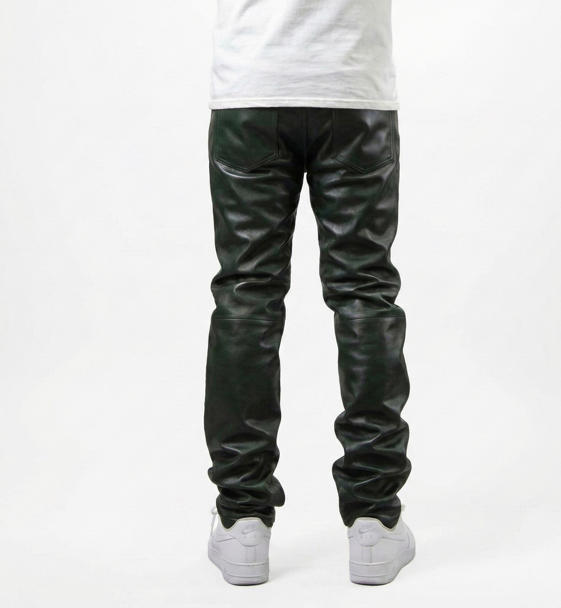 Men’s Black Leather Pants Streetwear Style