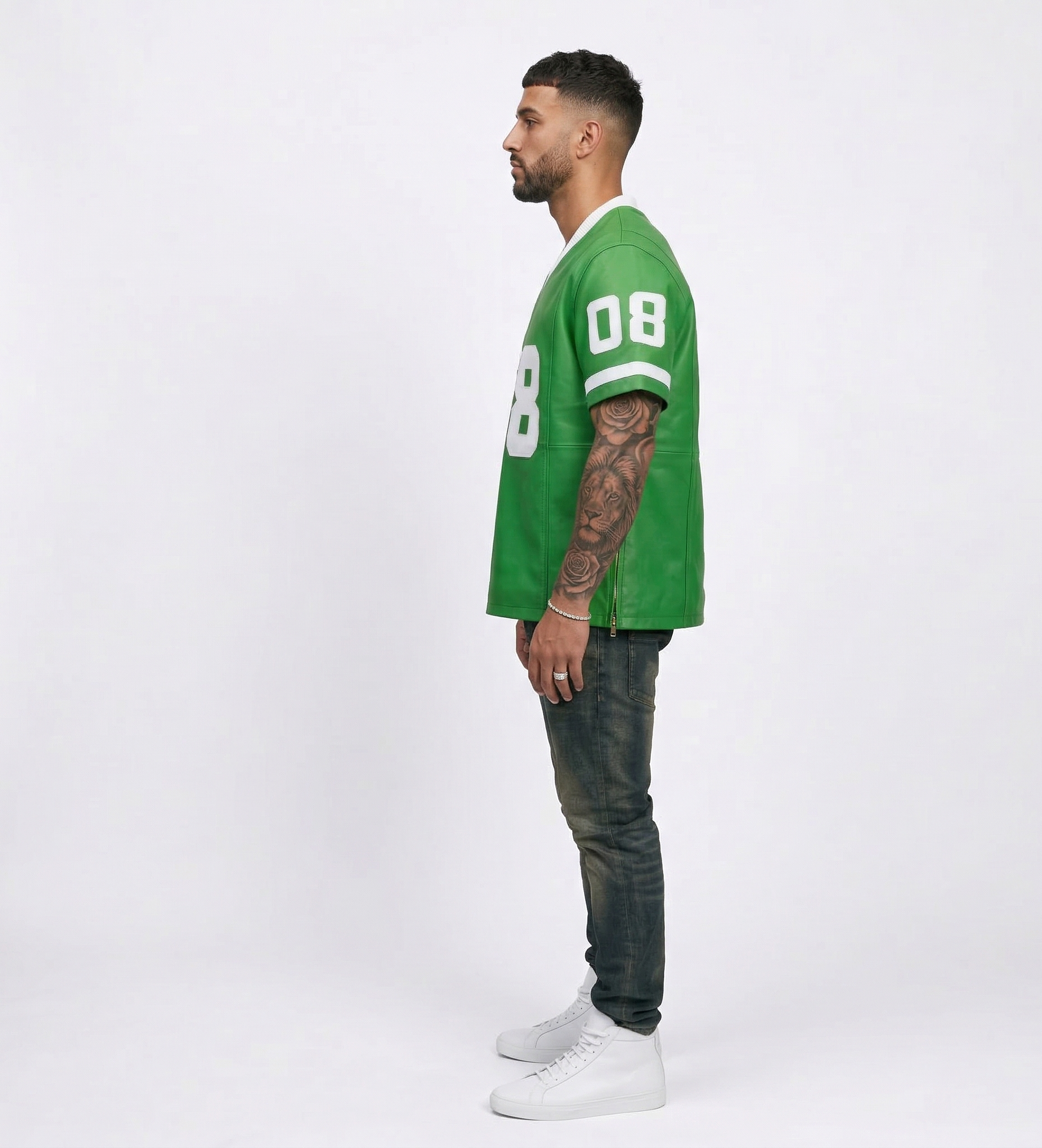 Men’s Green Sports Jersey Shirt – Casual Streetwear Tee