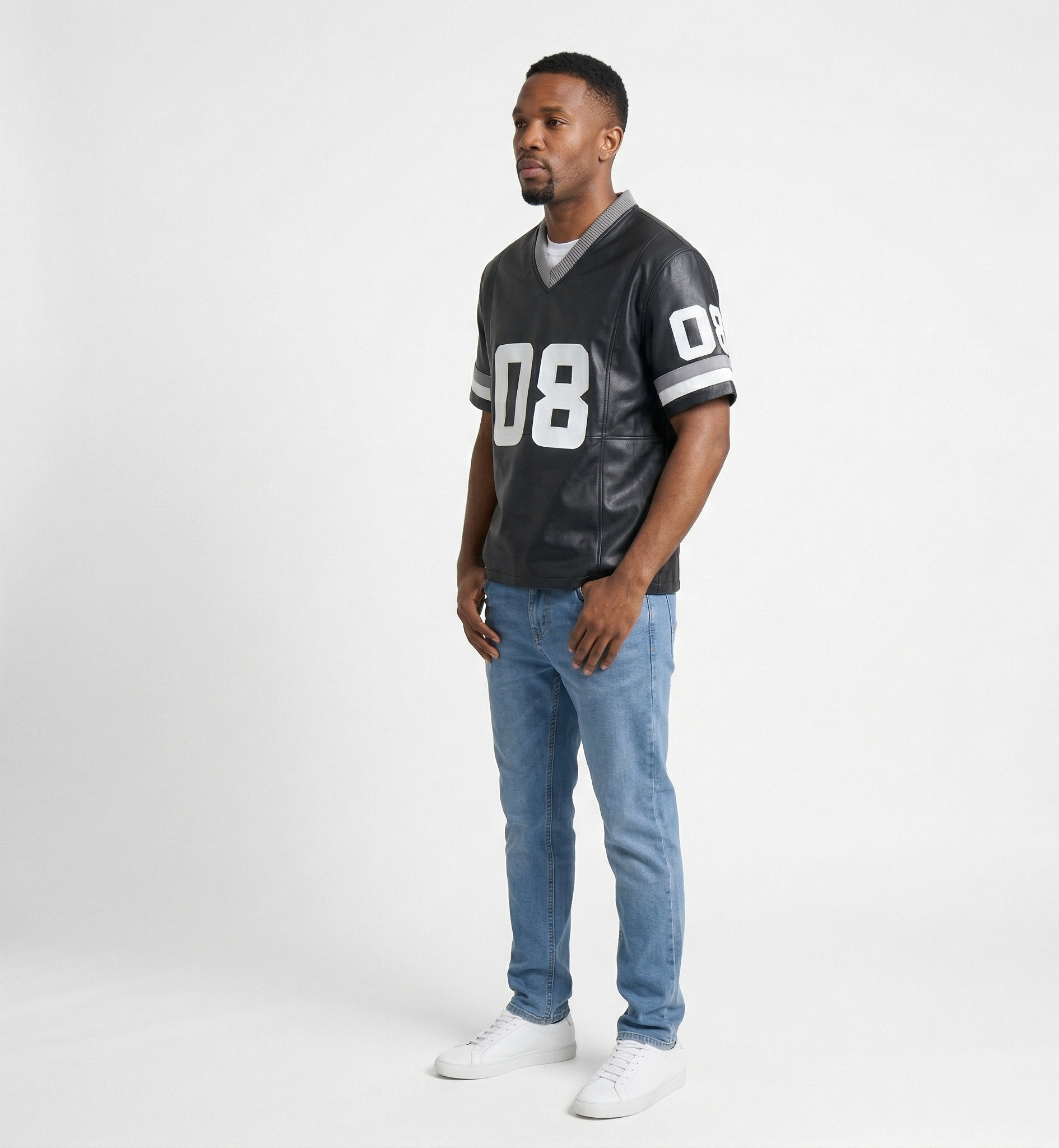 Men’s Black Sports Jersey Shirt – Casual Streetwear T-Shirt
