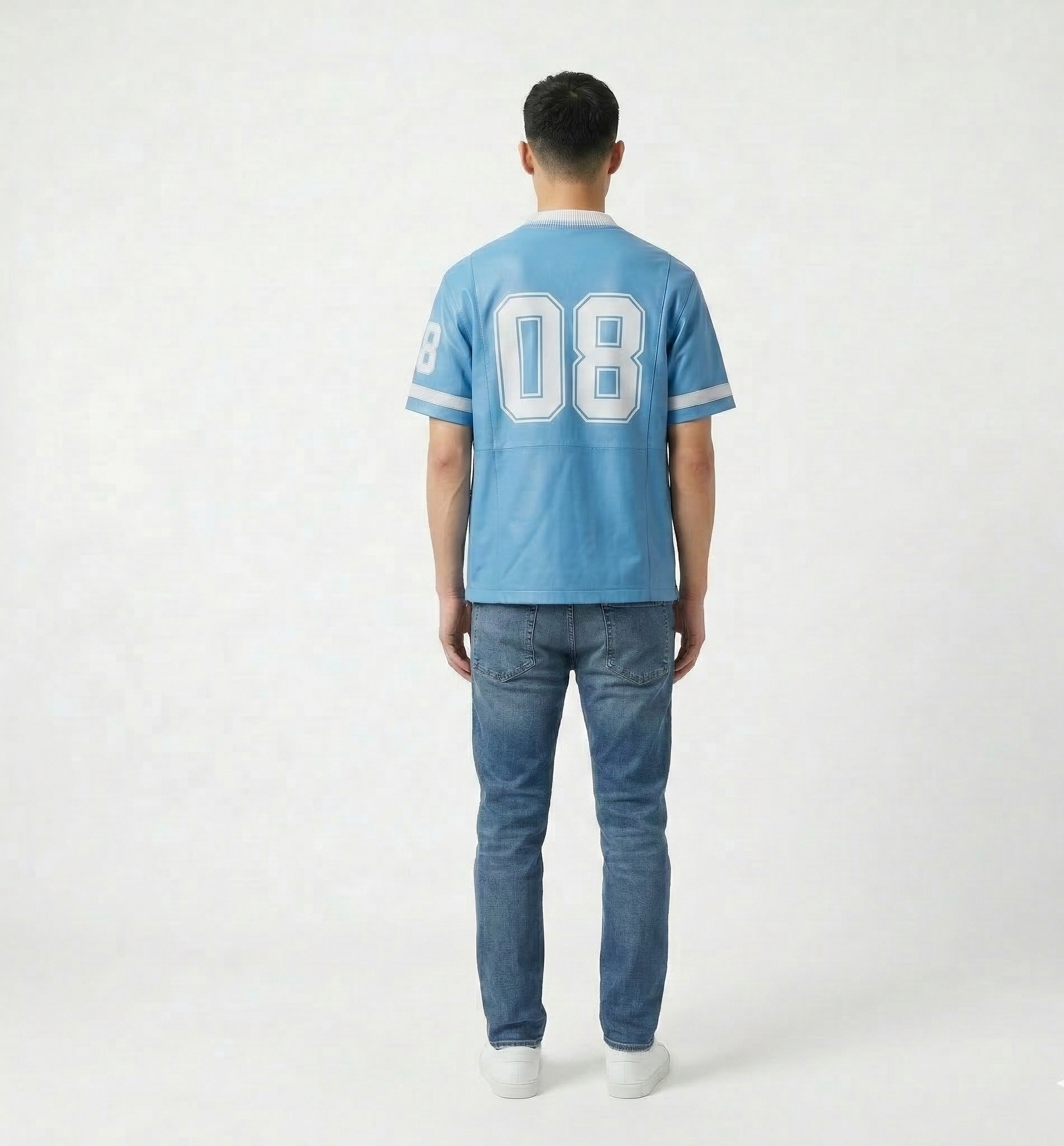 Men’s Blue Sports Jersey Shirt – Casual Streetwear Tee