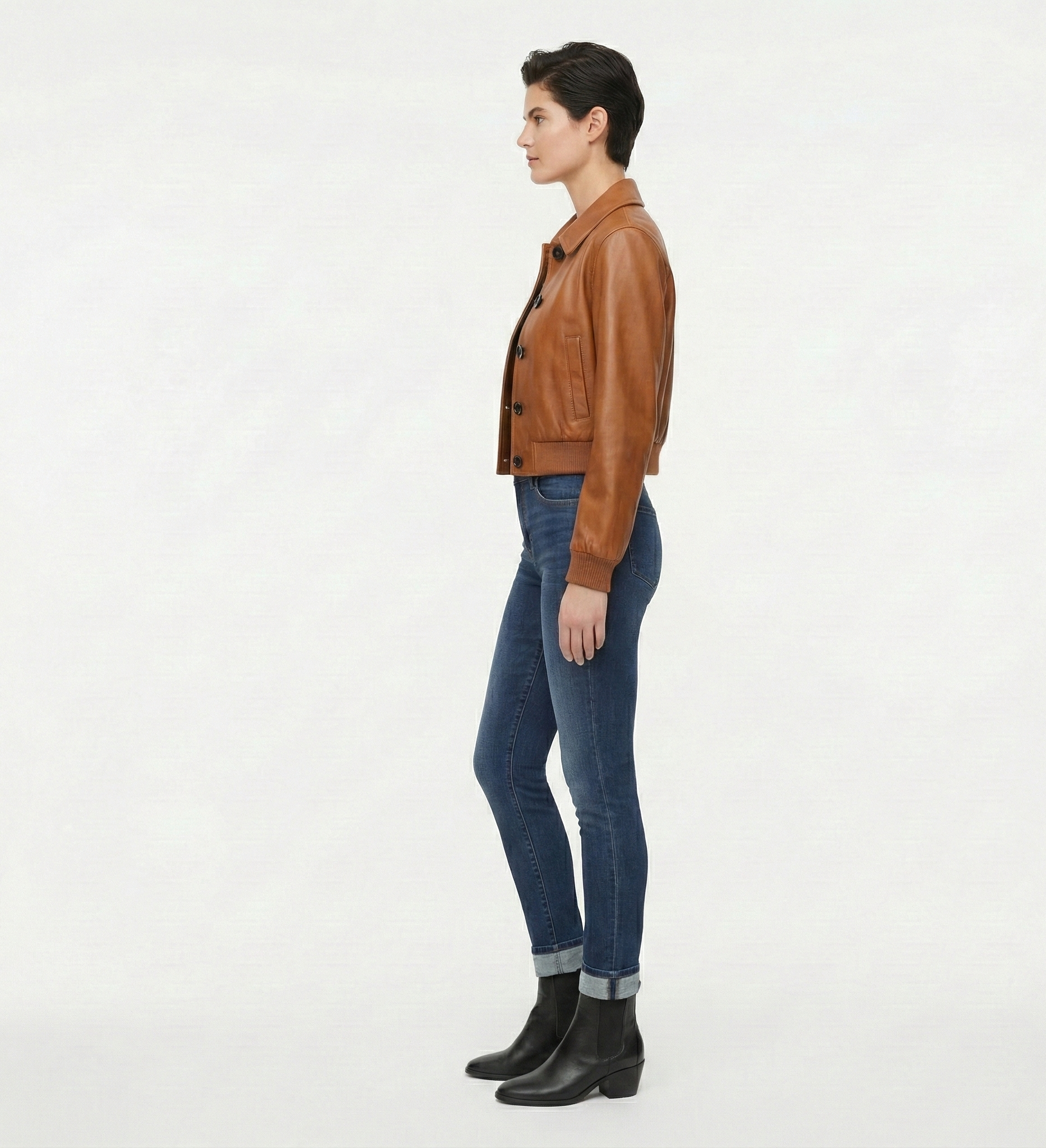 Women’s Brown Leather Jacket – Classic Style