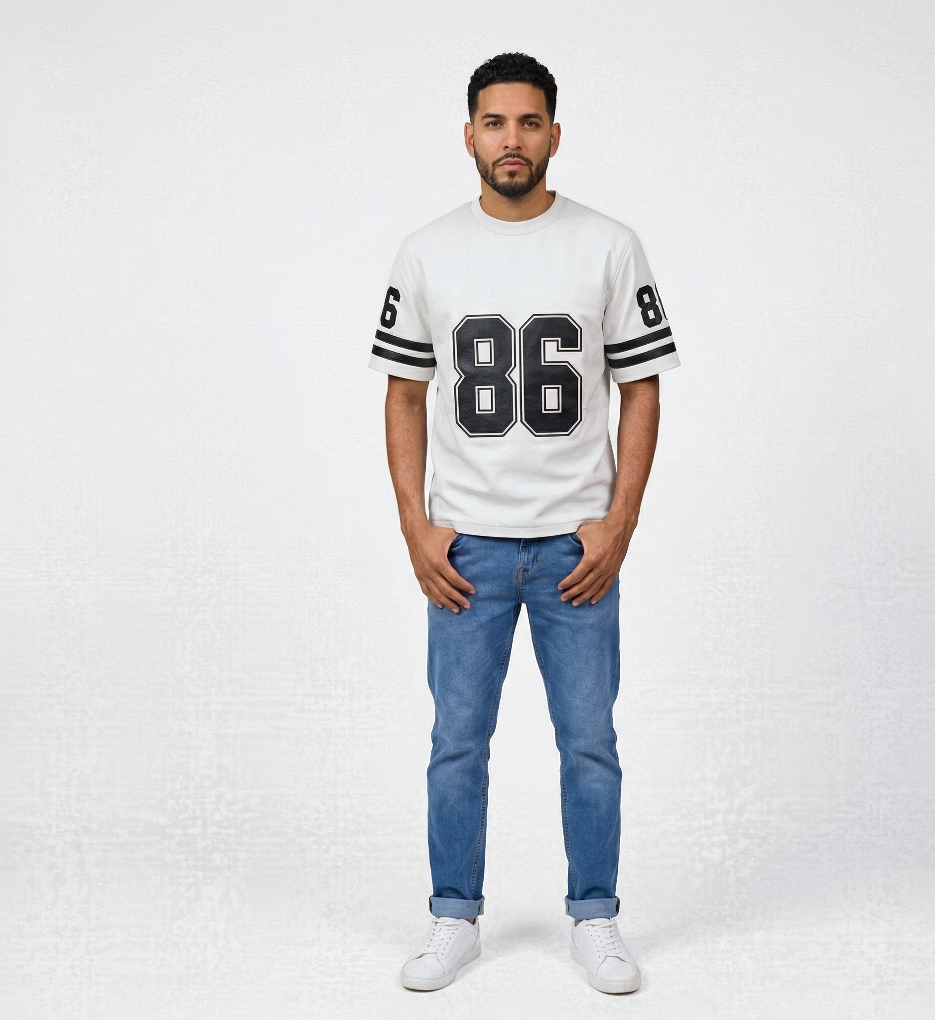 Men's White Sports Jersey Shirt – Casual Streetwear T-Shirt