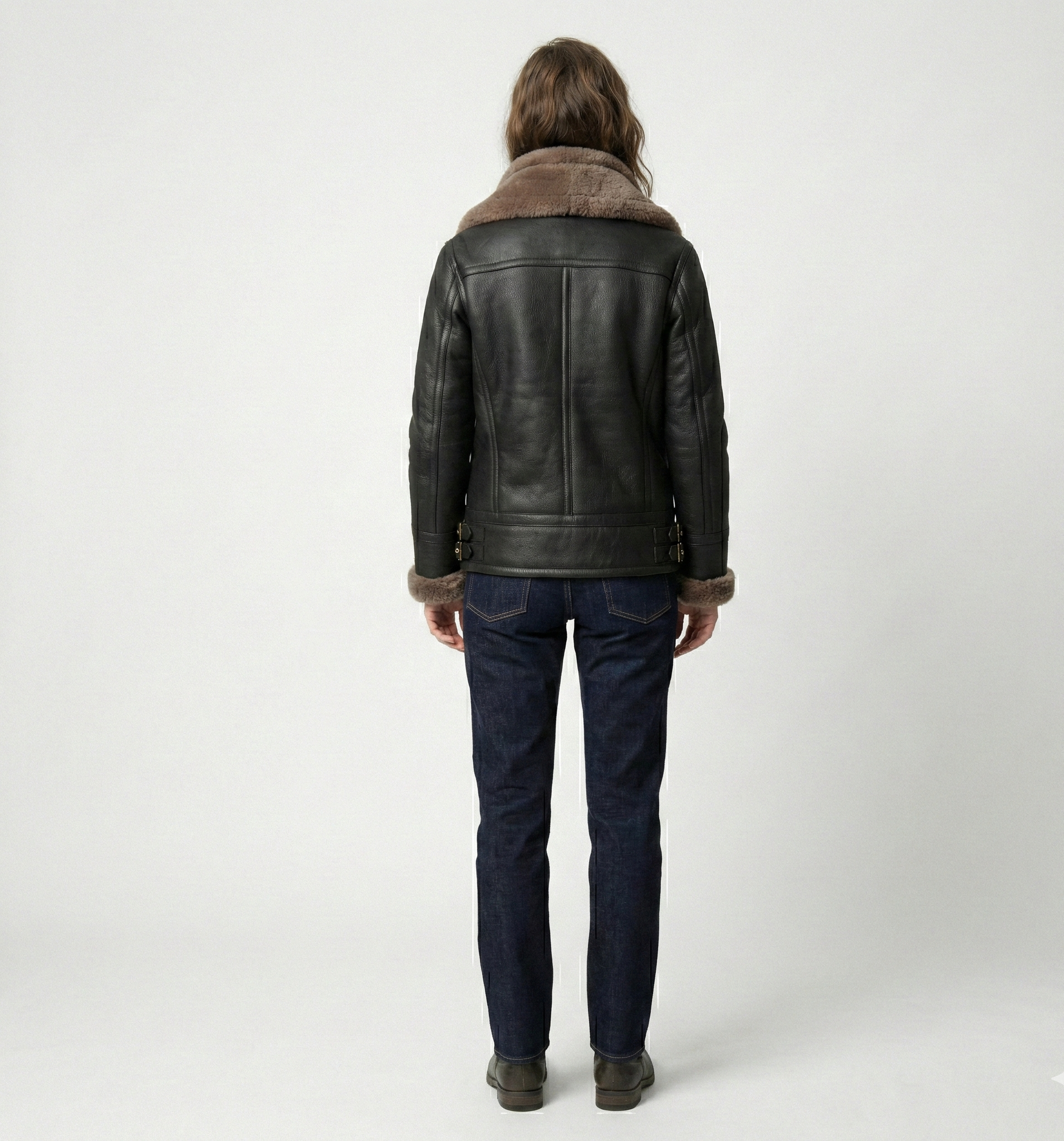 Women’s Leather Jacket with Shearling Lining