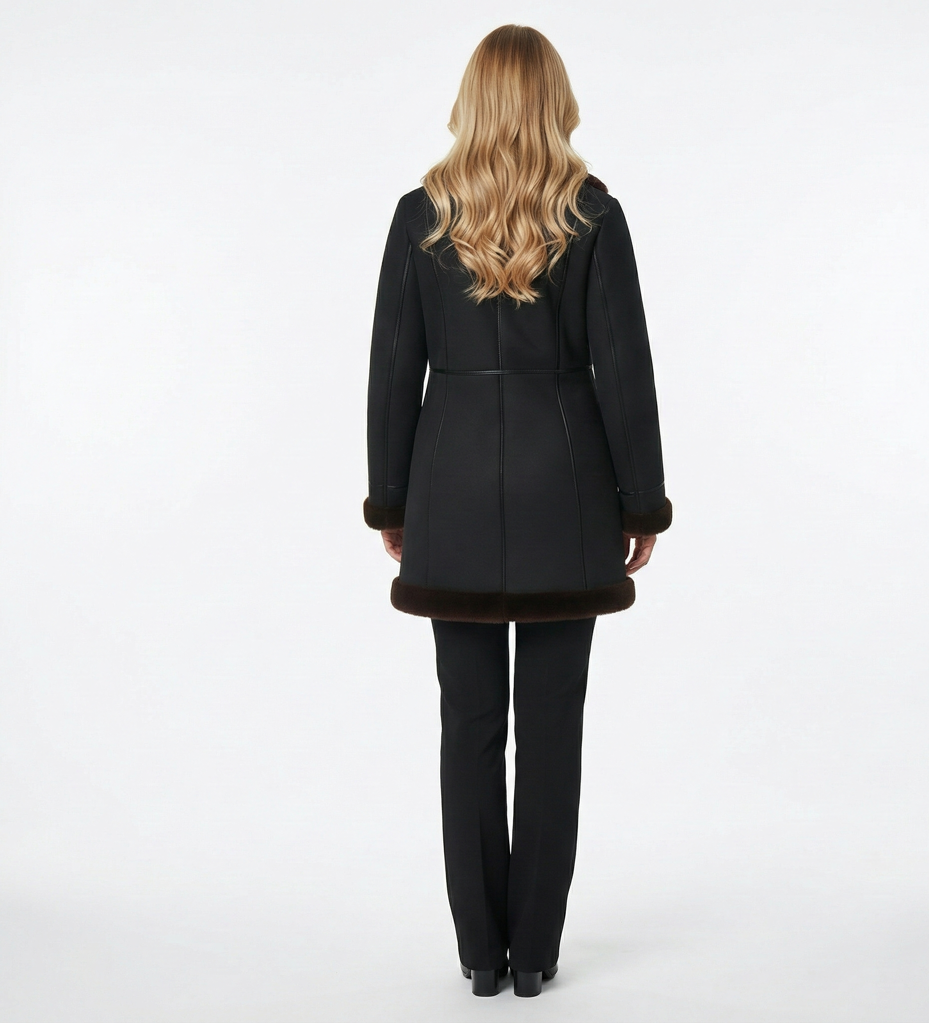 Women’s Shearling Button Front Winter Coat