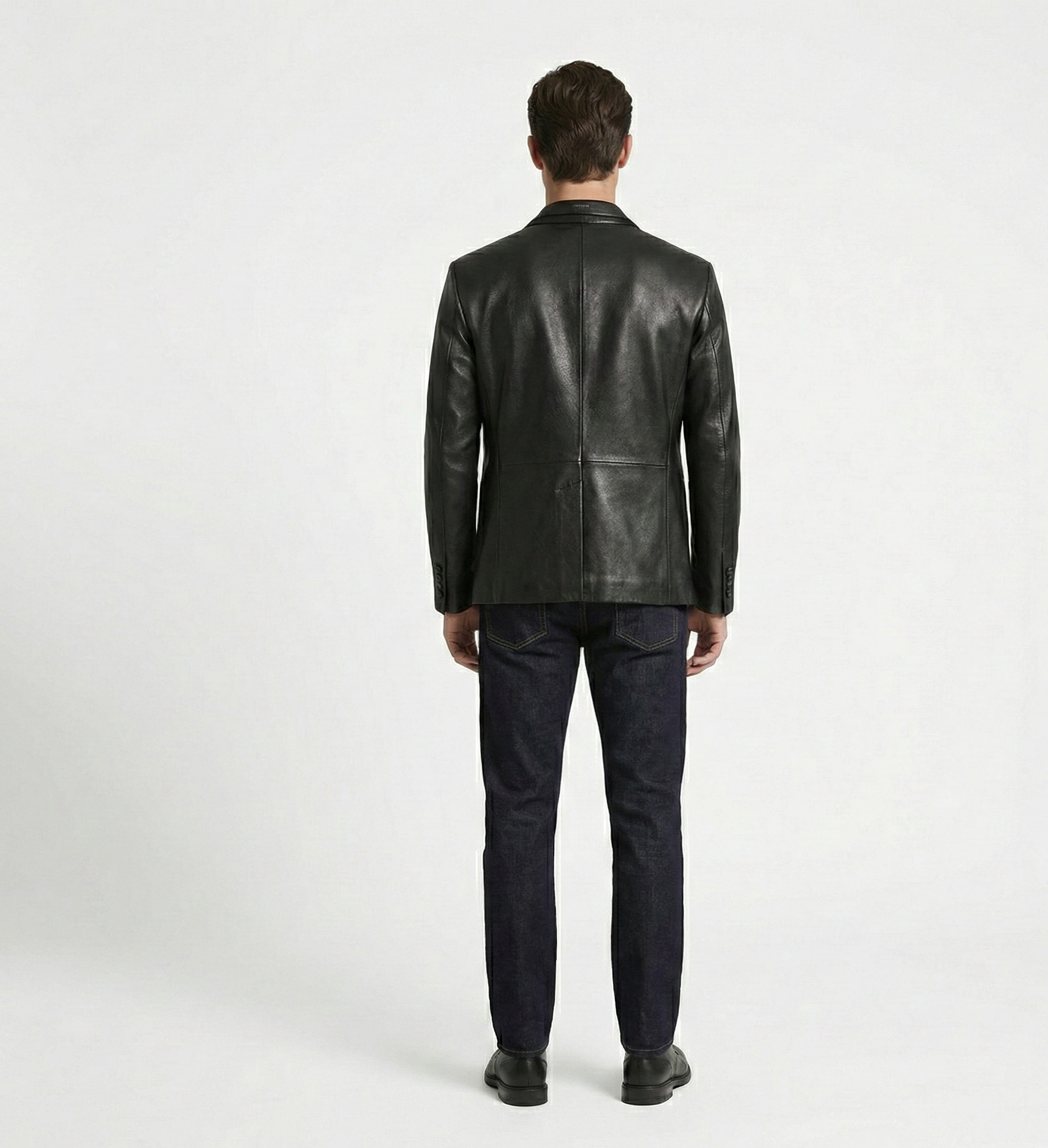 Modern Men’s Black Leather Blazer Jacket for Casual & Smart Wear