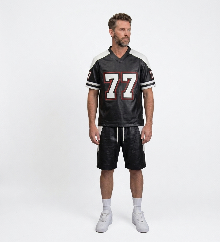 Men’s Black Jersey and Shorts Set – Oversized Streetwear Outfit
