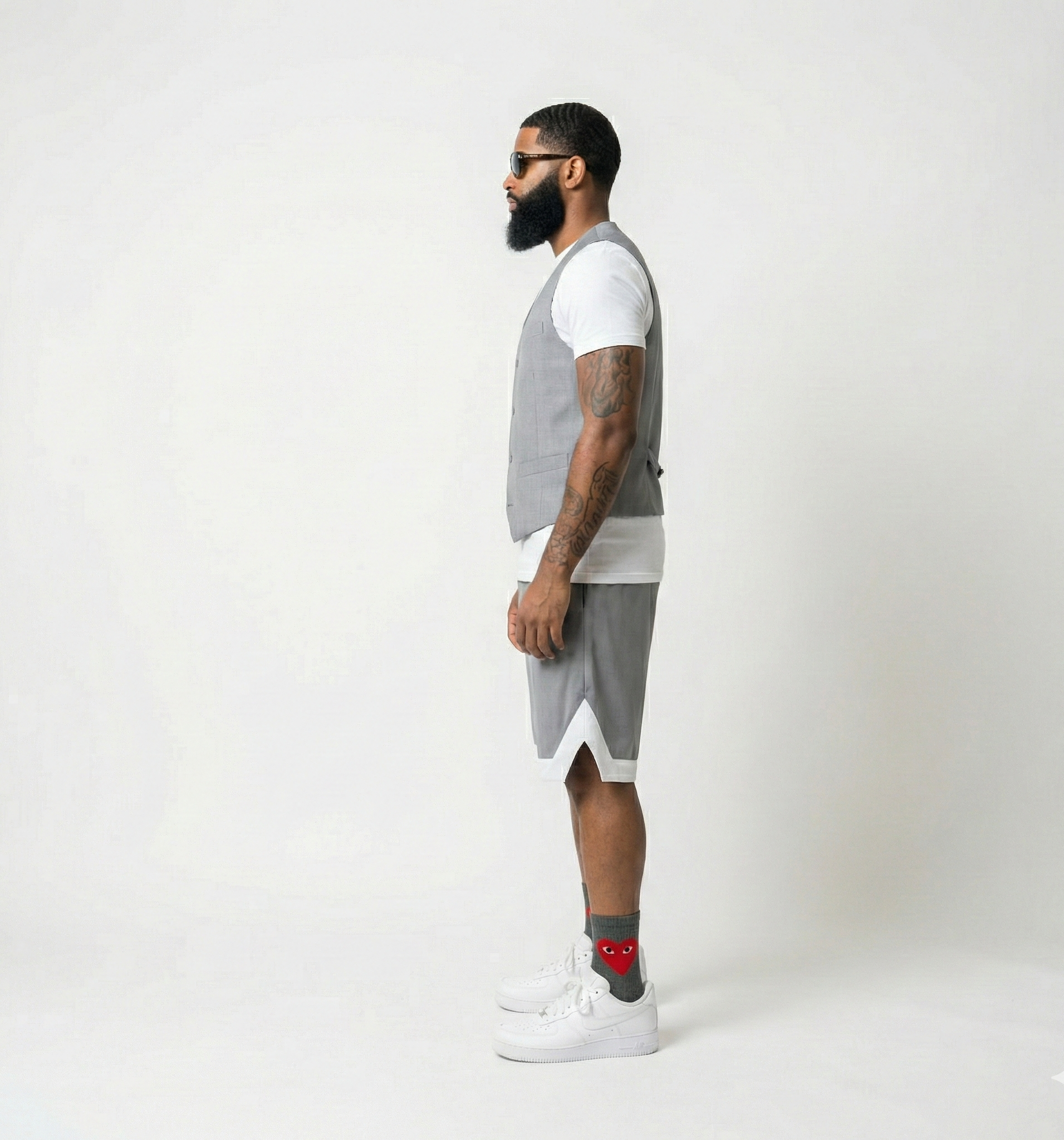 Men’s Gray Leather Shorts – Modern Casual Fit